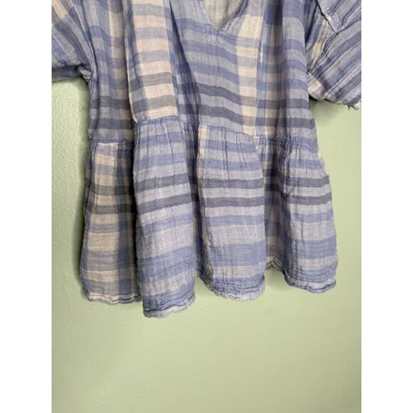 Pilcro and the Letterpress Anthropologie Bette Lavender Plaid boho blouse - Picture 6 of 8